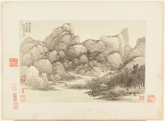 Landschappen naar oude meesters, gedateerd 1674 en 1677 (album van twaalf bladen; inkt en kleur op papier)