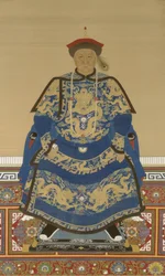Portret van Oboi (ca. 1610-1669), regent tijdens het bewind van keizer Kangxi (inkt en kleur op zijde)