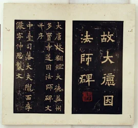 Herdenkingssteen voor de boeddhistische meester Daoyin (inktschilderingen)