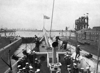 De opening van de Alexandra Dock in Cardiff in 1907 1908