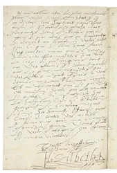 Brief in het Frans van Elizabeth I van Engeland aan Hendrik IV van Frankrijk, ca. 1596