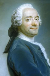 Quentin Latour - zelfportret met de kanten kraag, circa 1751