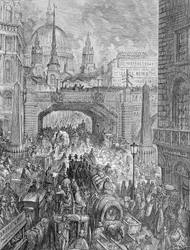 Ludgate Hill-Een Blokkade in de Straat, 1872