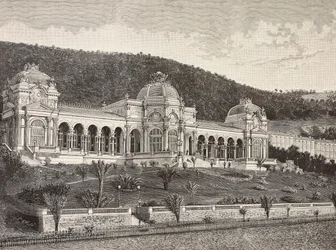 Casino in Ospedaletti, Italië, gravure naar tekening van Quinto Cenni, uit L