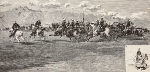 Cavalerie-oefeningen op 17 september, met lansier rechts, Pordenone