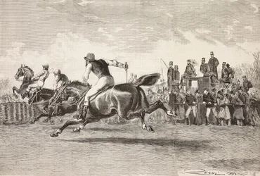 Paardenrace in het park van Villa Arconati, Castellazzo