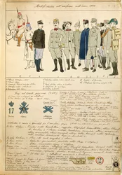 Uniform variaties van het Koninkrijk Italië, kleurenplaat door Quinto Cenni