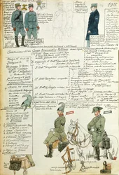 Verschillende uniformen van het Koninkrijk Italië, kleurenplaat door Quinto Cenni