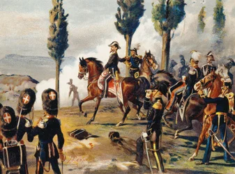 Victor Emmanuel II bij de Slag bij Custoza, 24 juni