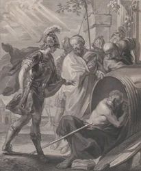 De ontmoeting van Diogenes van Sinope en Alexander de Grote