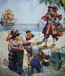 Piratenschepen begraven schat