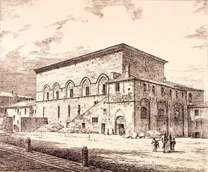 Restanten van het paleis van de pausen, Orvieto, Italië, uit 