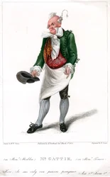 Mr Gattie als Monsieur Morbleu in Monsieur Tonson, 1822
