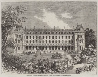 Hotel en hydropathische inrichting die wordt gebouwd in Upper Norwood