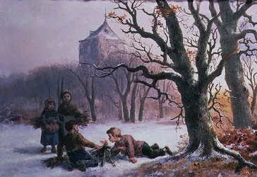 Kinderen die in de Sneeuw Spelen