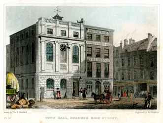 Stadhuis, Borough High Street, Southwark, Londen, 1830