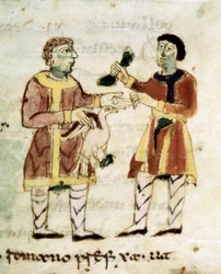 De kippenkoopman uit een manuscript 