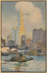 Het Woolworth Gebouw vanaf de Veerboot