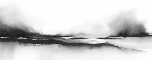 Rustig, mistig landschap