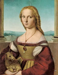 Portret van een jonge dame met een eenhoorn, 1505-1506