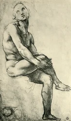 Zittende mannelijke naakt, 1509-1511, 1943