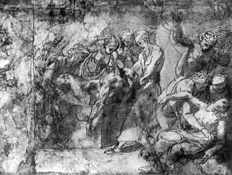 Studie voor een Graflegging, toegeschreven aan Raphael, 1913