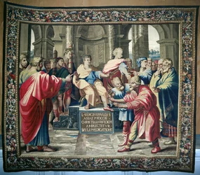 Wandtapijt met de Handelingen van de Apostelen. De verblinding van Elymas, geweven in het atelier van Beauvais onder leiding van Philippe Behagle (1641-1705), 1695-98