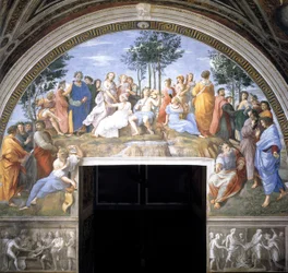De Parnassus-fresco in de Stanza della Segnatura