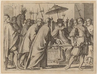 Margaretha van Oostenrijk in een Draagstoel