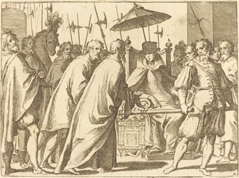 Margaretha van Oostenrijk in een Draagstoel