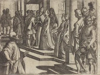 De verloving van Margaretha van Oostenrijk met Filips III, koning van Spanje [verso]