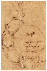 Plattegrond van Santa Maria degli Angeli, Florence (pen en bruine inkt, op geolied calqueerpapier)