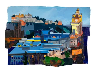 Edinburgh, 2021 (acryl en collage op papier)