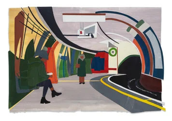 Hampstead Tube, 2023 (acryl en collage op papier)