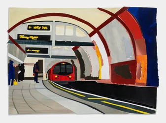 Hampstead Tube, 2023 (acryl en collage op papier)