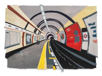 Mind the Gap, 2023 (acryl en collage op papier)