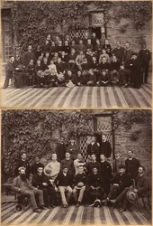 Lagere klas van de Bishop Cotton School, Shimla (recto); leerlingen en leraren van de hogere klassen van de Bishop Cotton School, Shimla (verso)