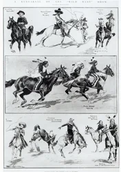 Een repetitie van de Wild West Show in Olympia