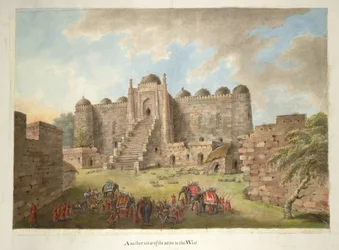 De ingangshof en oostgevel van de Kalan Masjid. Lady Hastings