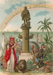 Frontispice van boek over Columbus