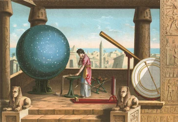 Ptolemaeus in het observatorium in Alexandrië