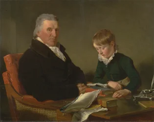 Francis Noel Clarke Mundy en zijn kleinzoon, William Mundy