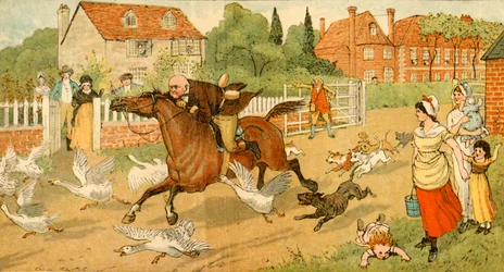 John Gilpin galoppeert door een dorp, 1878, ca. 1918