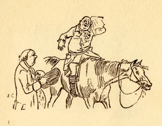 John Gilpin veegt zijn bezwete voorhoofd af met een zakdoek, 1878, ca. 1918