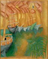 Bateaux a quai dans le port de Marseille (schilderij op doek)