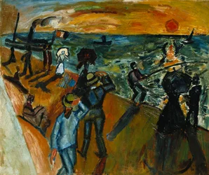 Windvlaag (Hengelaars met hun lijnen); Coup de Vent (Pecheurs a la Ligne)