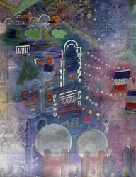 La Fee Electricite, detail van de linkerkant met nachtverlichting