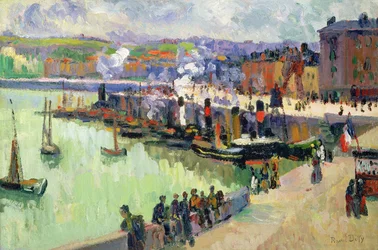 De haven (olieverf op papier)