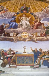 Dispuut over het Heilig Sacrament - fresco door Raphael