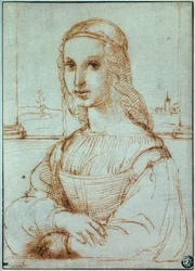 Portret van Florentijnse Dame Tekening door Raphael
